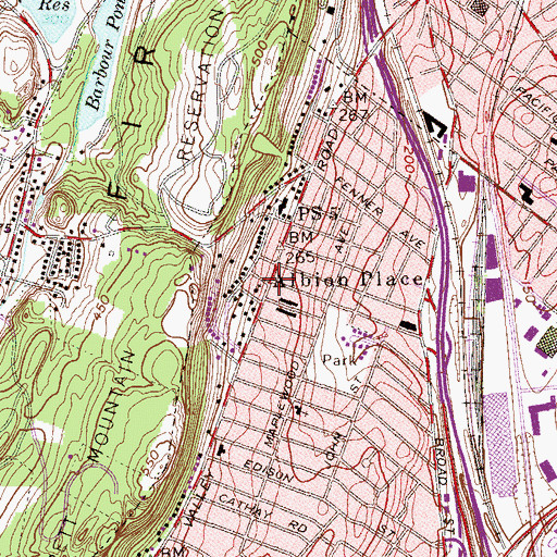Topographic Map of Albion Place, NJ