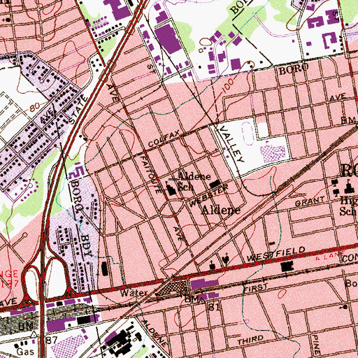 Topographic Map of Ernest J Finizio-Aldene Elementary School, NJ
