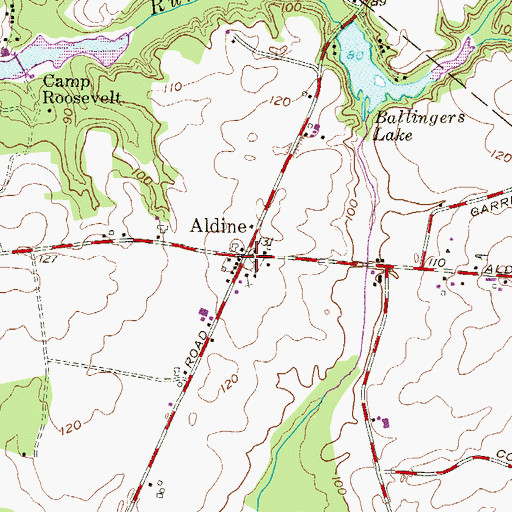 Topographic Map of Aldine, NJ