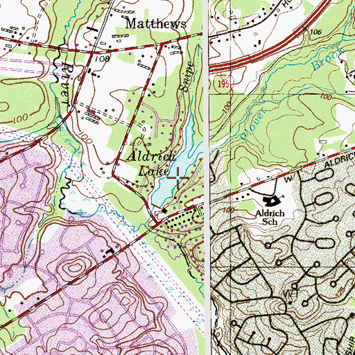 Topographic Map of Aldrich Lake, NJ