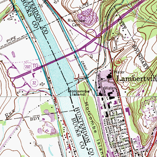 Topographic Map of Alexauken Creek, NJ