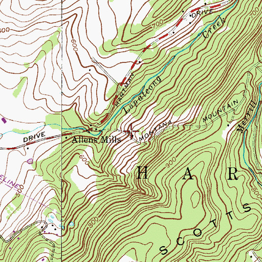 Topographic Map of Allens Mills, NJ