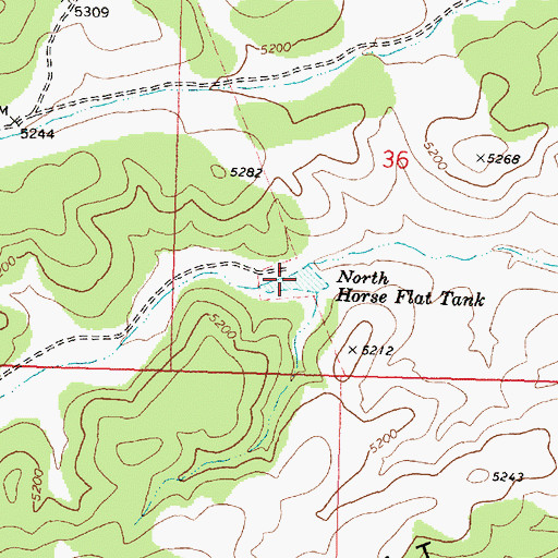 Topographic Map of North Horse Flat Tank, AZ