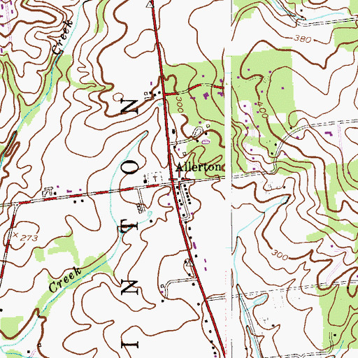 Topographic Map of Allerton, NJ