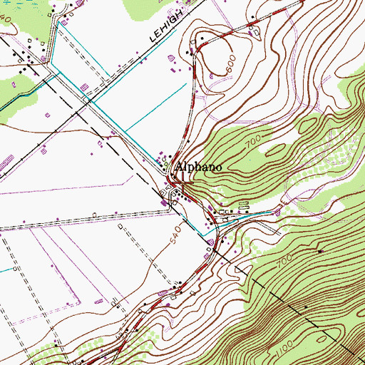 Topographic Map of Alphano, NJ