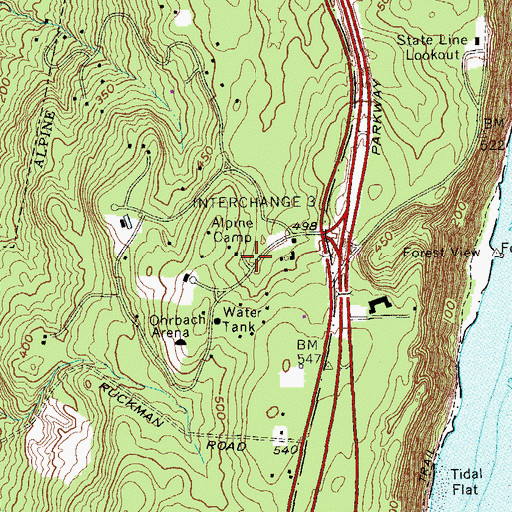Topographic Map of Alpine Camp, NJ