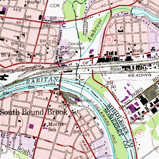 Topographic Map of Ambrose Brook, NJ