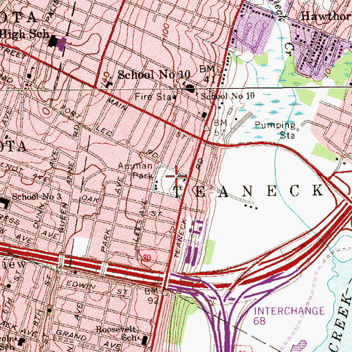 Topographic Map of Amman Park, NJ