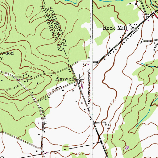 Topographic Map of Amwell, NJ