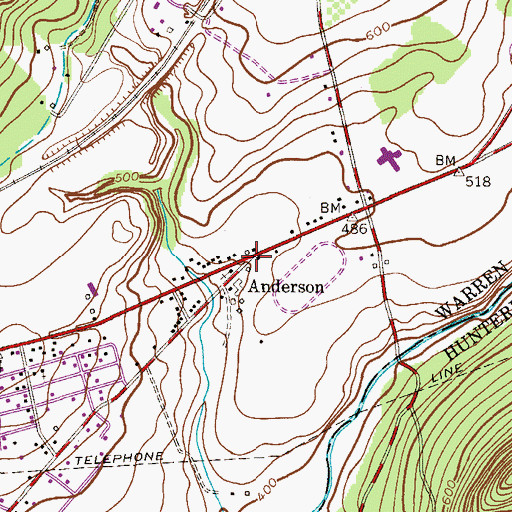 Topographic Map of Anderson, NJ