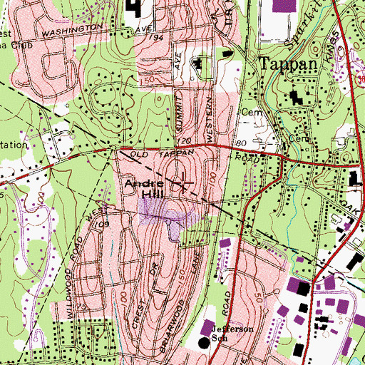 Topographic Map of Andre Hill, NJ