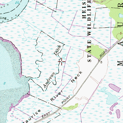 Topographic Map of Andrews Ditch, NJ