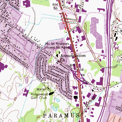 Topographic Map of Annunciation Roman Catholic Church, NJ