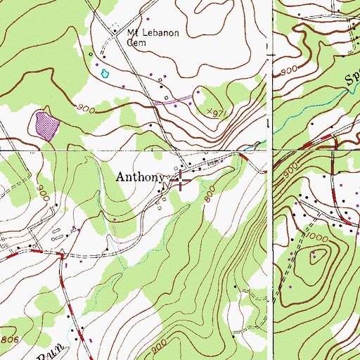 Topographic Map of Anthony, NJ