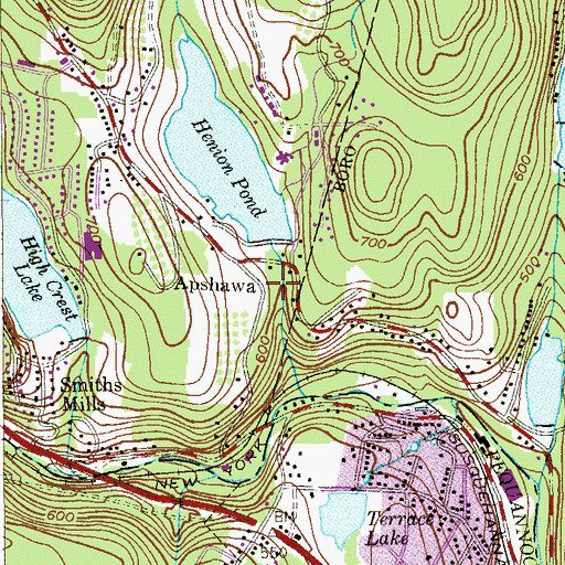 Topographic Map of Apshawa, NJ