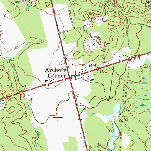Topographic Map of Archers Corner, NJ
