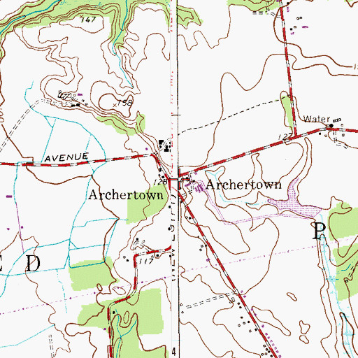 Topographic Map of Archertown, NJ