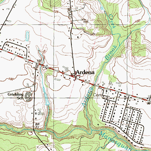 Topographic Map of Ardena, NJ