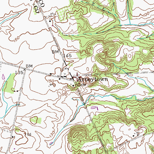 Topographic Map of Arneytown, NJ