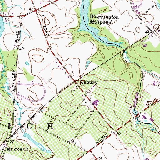 Topographic Map of Asbury, NJ