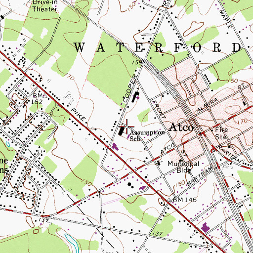 Topographic Map of Assumption School, NJ