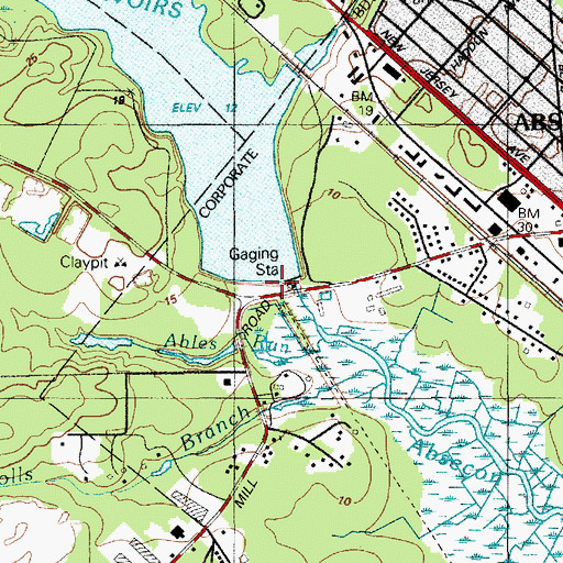 Topographic Map of Atlantic City Reservoir, NJ