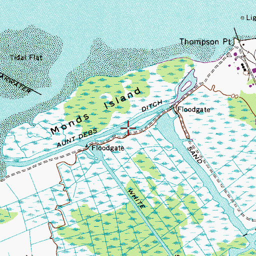 Topographic Map of Aunt Debs Ditch, NJ