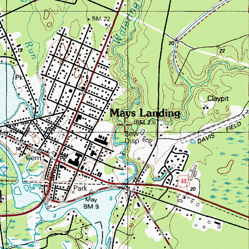 Topographic Map of Babcock Creek, NJ