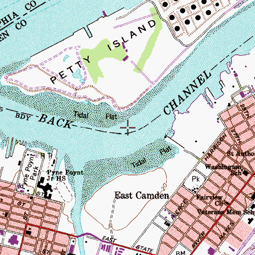 Topographic Map of Back Channel, NJ