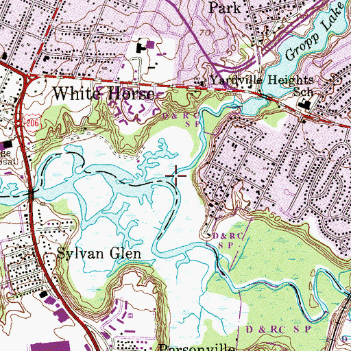 Topographic Map of Back Creek, NJ