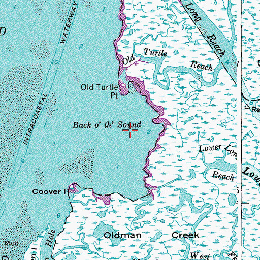 Topographic Map of Back o' th' Sound, NJ