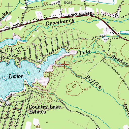 Topographic Map of Baffin Brook, NJ