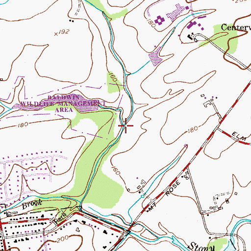 Topographic Map of Baldwins Creek, NJ