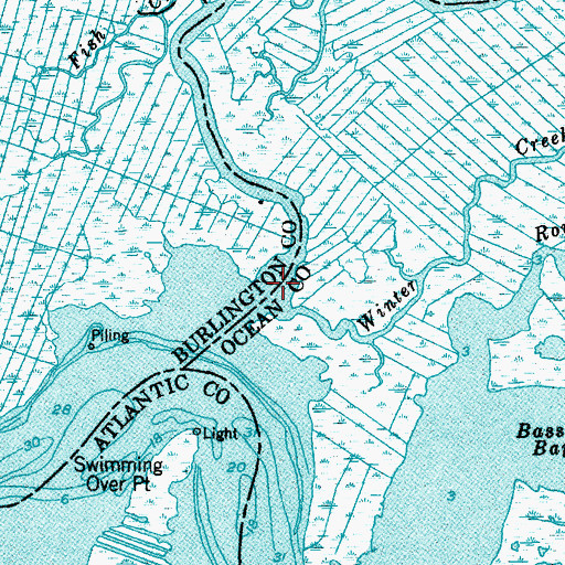 Topographic Map of Ballinger Creek, NJ