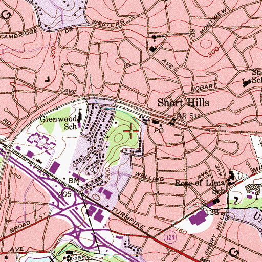 Topographic Map of Baltusrol, NJ