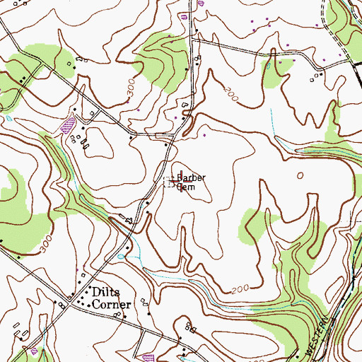 Topographic Map of Barber Cemetery, NJ