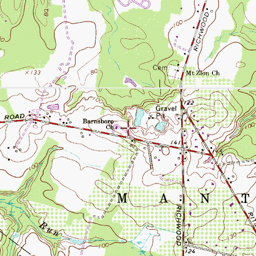 Topographic Map of Barnsboro Church, NJ