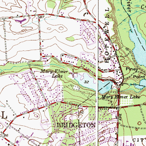Topographic Map of Barrett Run, NJ