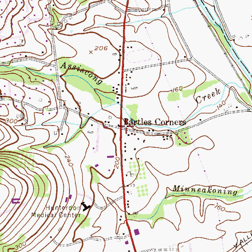 Topographic Map of Bartles Corners, NJ