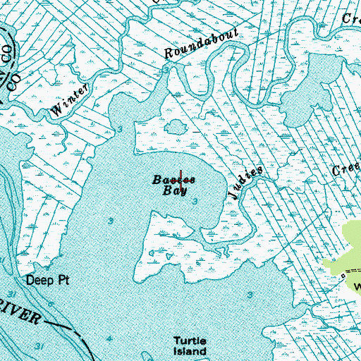 Topographic Map of Basses Bay, NJ