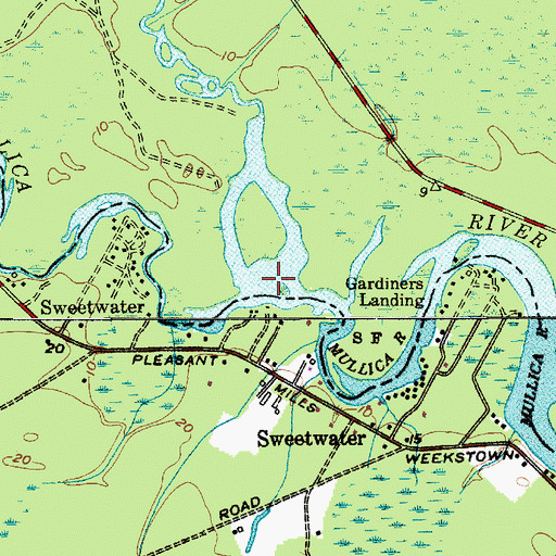 Topographic Map of Batsto River, NJ