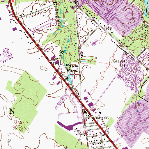 Topographic Map of Baum Pond, NJ
