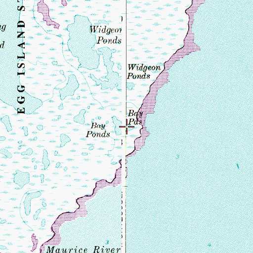 Topographic Map of Bay Ponds, NJ