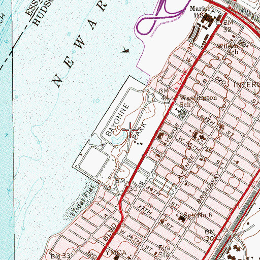 Topographic Map of Stephen R Gregg Bayonne Park, NJ