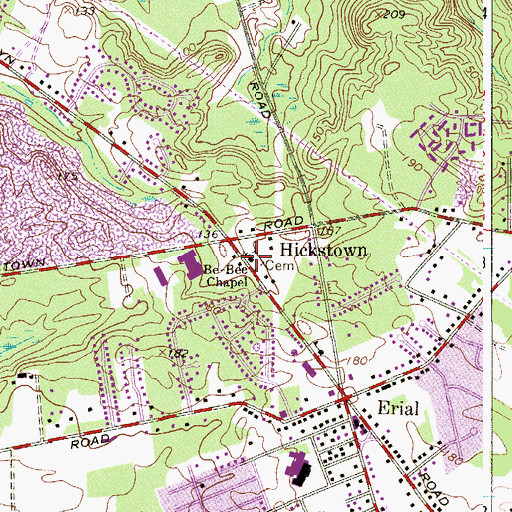 Topographic Map of Be-Bee Chapel, NJ