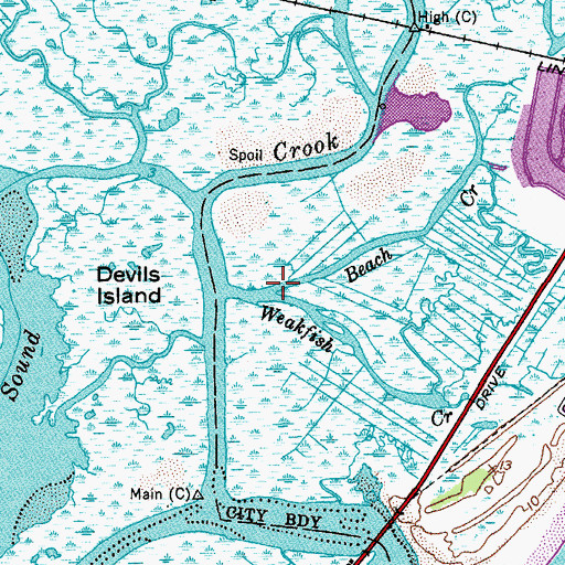 Topographic Map of Beach Creek, NJ