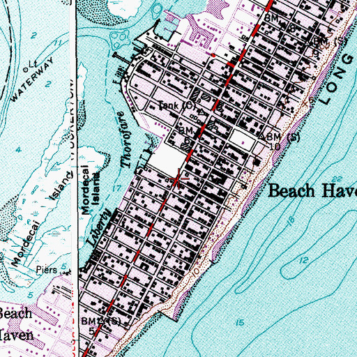 Topographic Map of Beach Haven, NJ