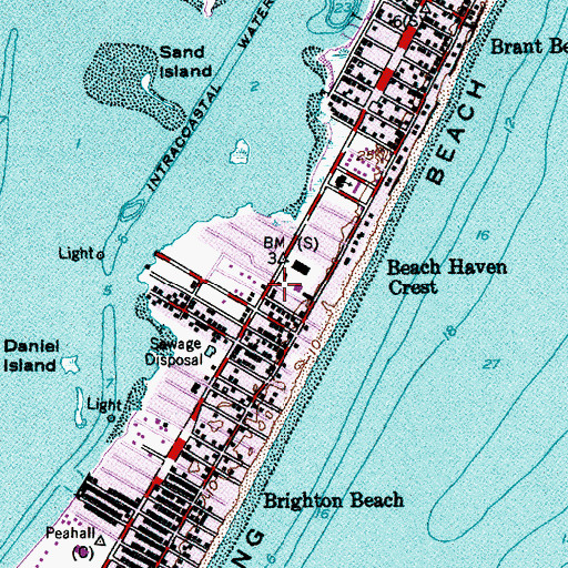 Topographic Map of Beach Haven Crest, NJ