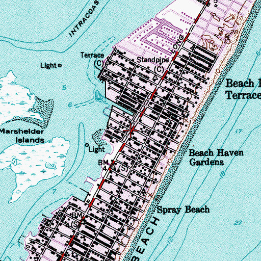 Topographic Map of Beach Haven Gardens, NJ