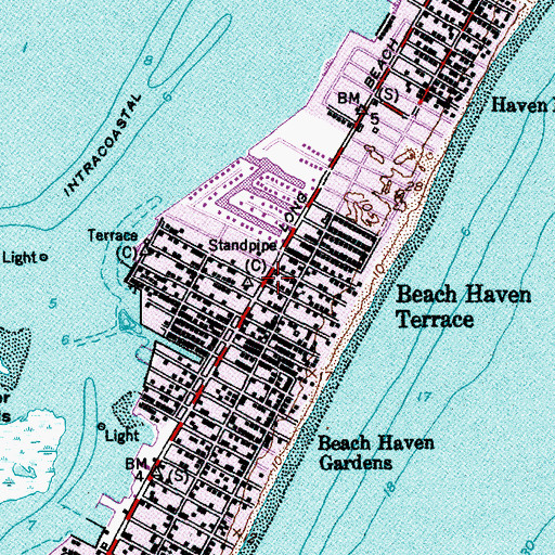 Topographic Map of Beach Haven Terrace, NJ